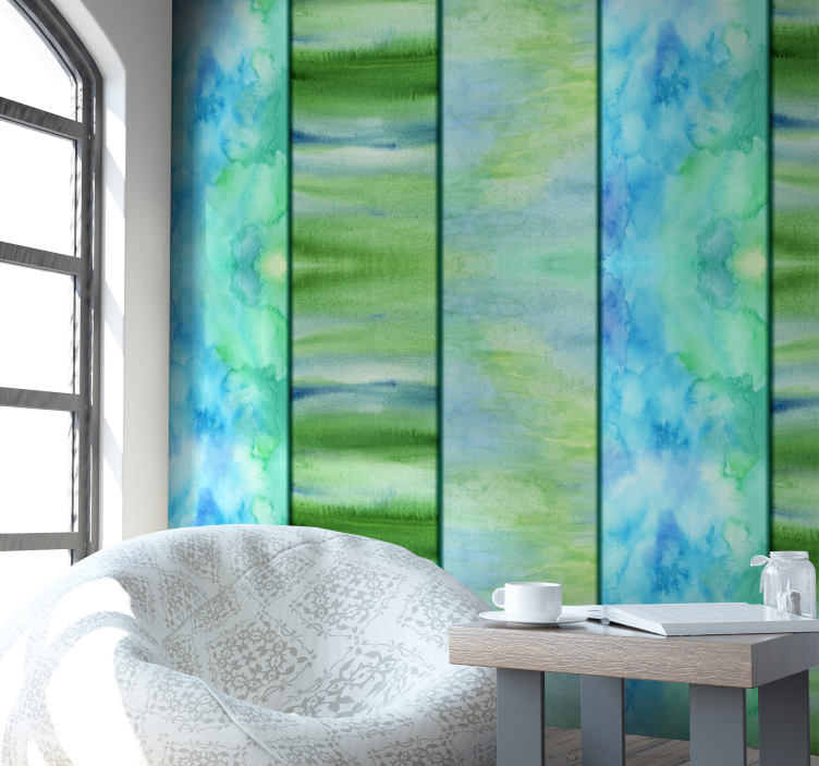 Turkos floder abstrakt tapet - Tenstickers