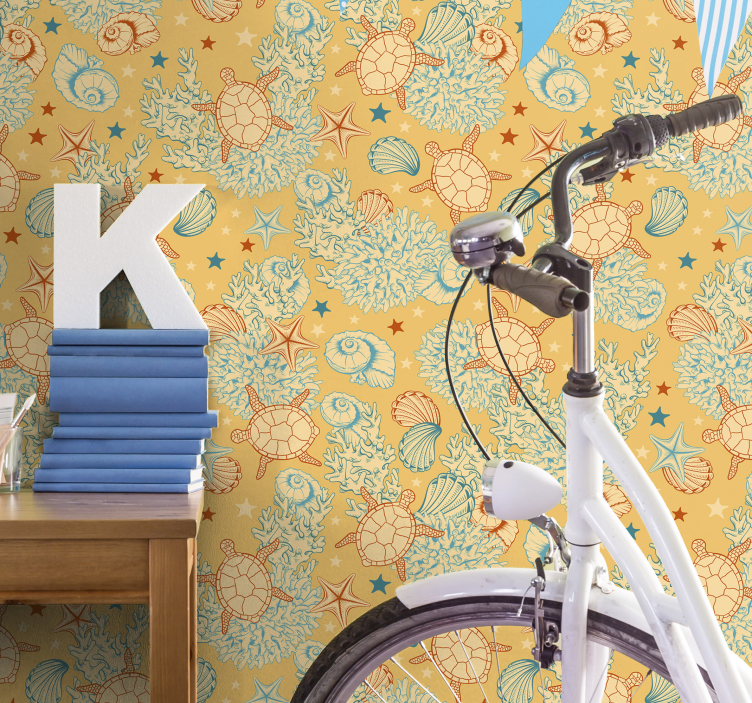 Undervattensliv mjuka färger djur tapeter - Tenstickers