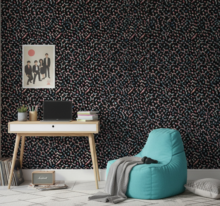 Ungdom tapeter färgglad prickmönster - Tenstickers