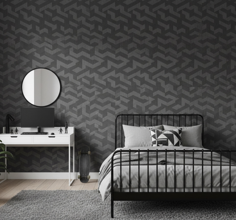 Ungdom tapeter geometriska mörka former - Tenstickers