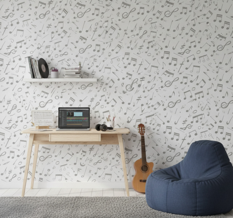 Ungdom tapeter med musiknoter mönster - Tenstickers