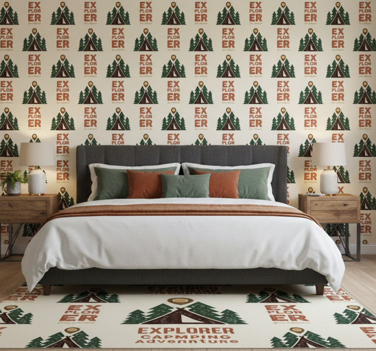 Utforska campingäventyr tapet sovrum - Tenstickers