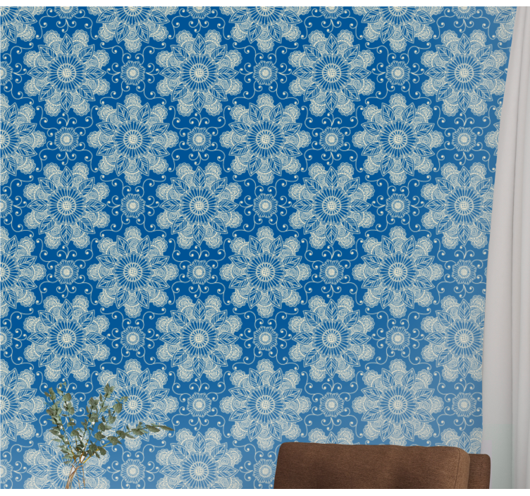 Utsmyckade blommor Tapet blommig - Tenstickers