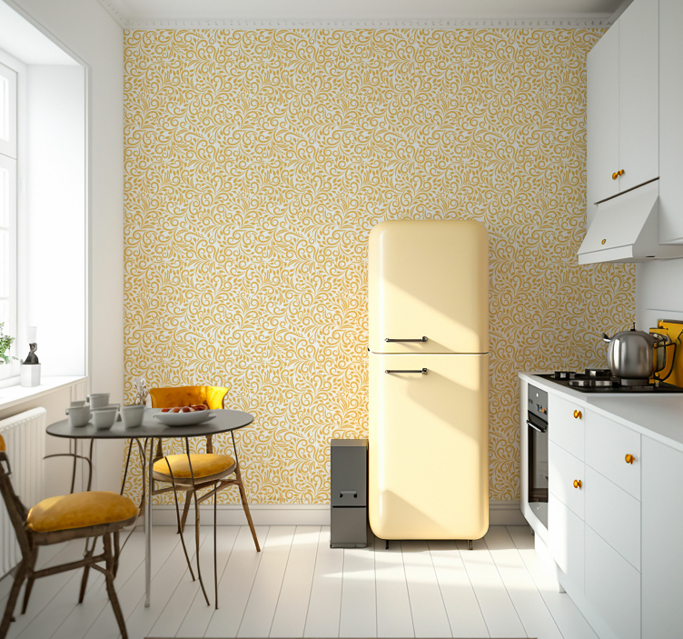 Utsmyckade dekorationer Tapet blommig - Tenstickers