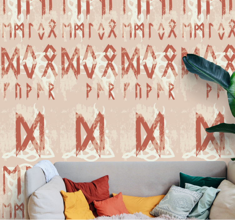 Viking alfabetet vintage tapeter - Tenstickers