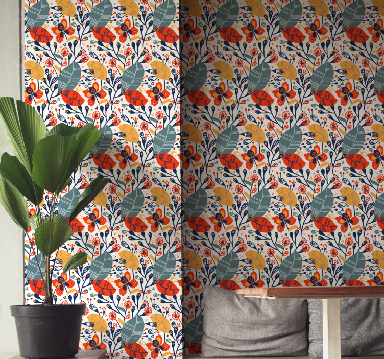 Vilda blommor tapet rulle - Tenstickers