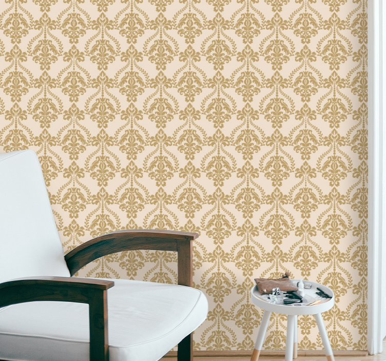 Blommiga beige detaljer Tapet andra vintage - Tenstickers