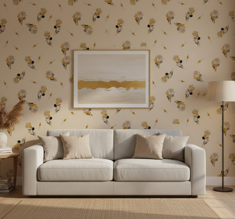 Vintage blommor tapet texturer och mönster - Tenstickers