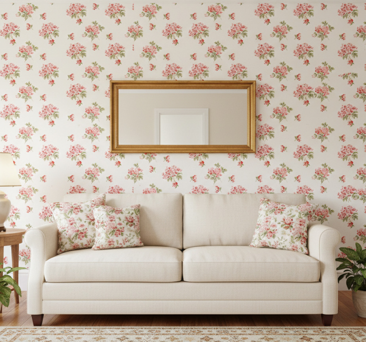 Vintage elegant arrangemang fondtapet vardagsrum - Tenstickers