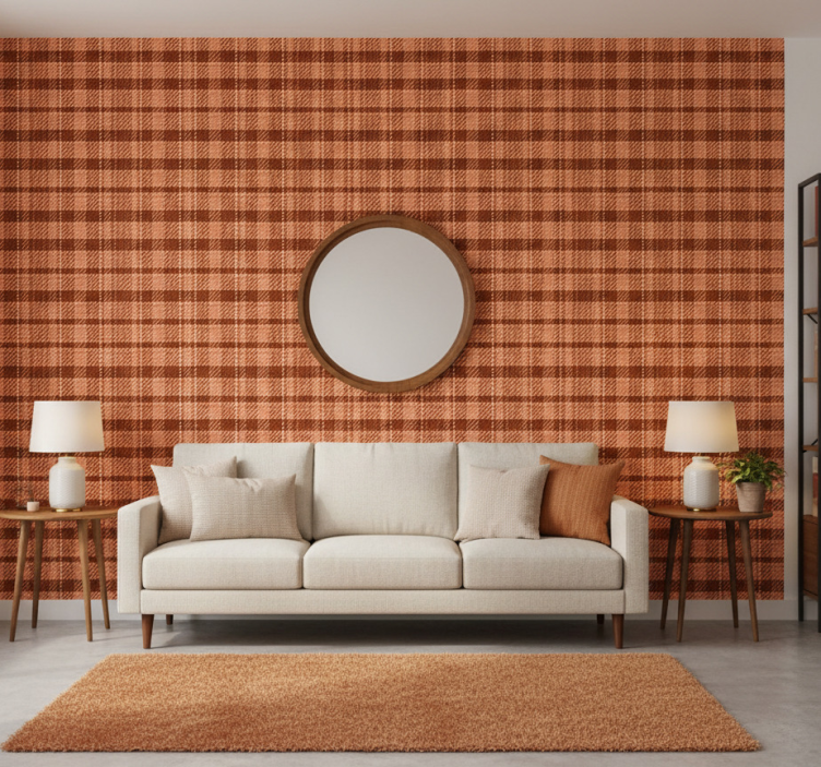 Vintage tapet 70-tals rutmönster - Tenstickers