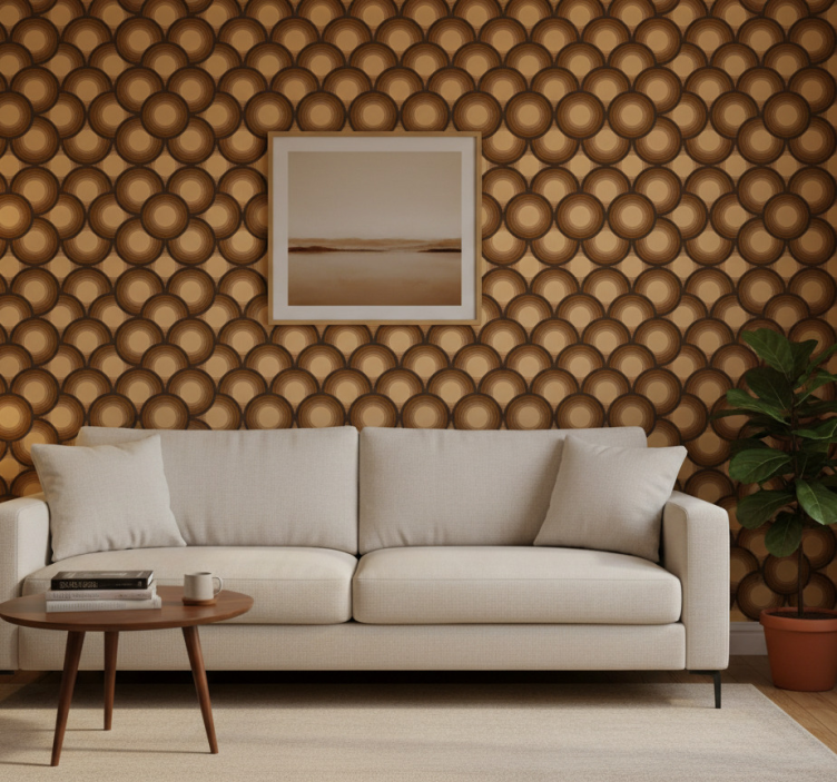 Vintage tapet bruna solar - Tenstickers