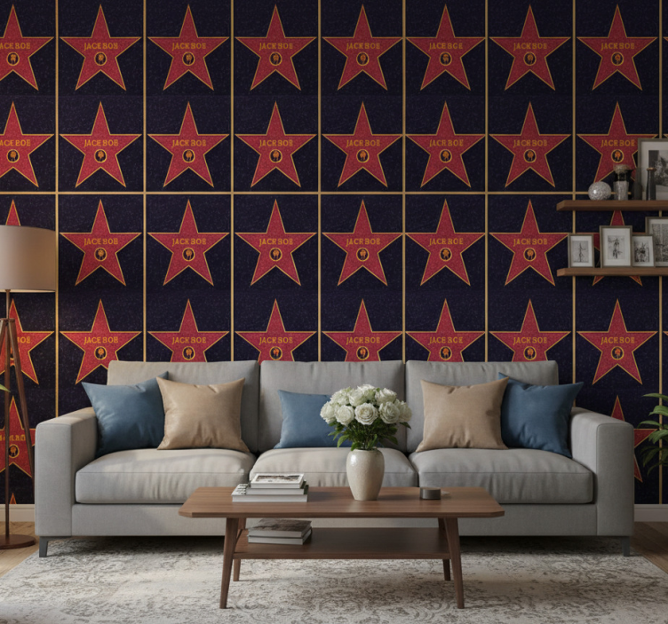 Vintage tapet hollywoodstjärna med namn - Tenstickers