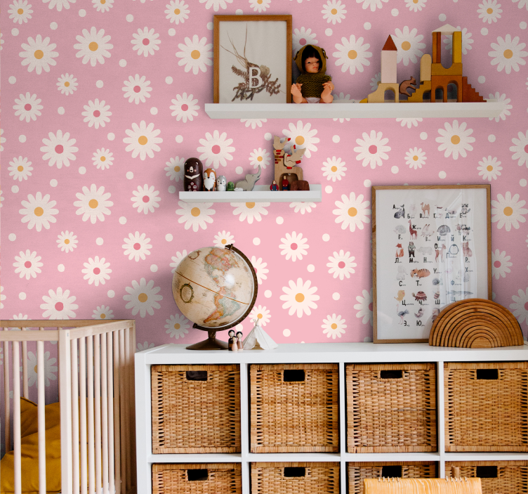 Vintage tusenskönor med rosa bakgrundsbild - Tenstickers