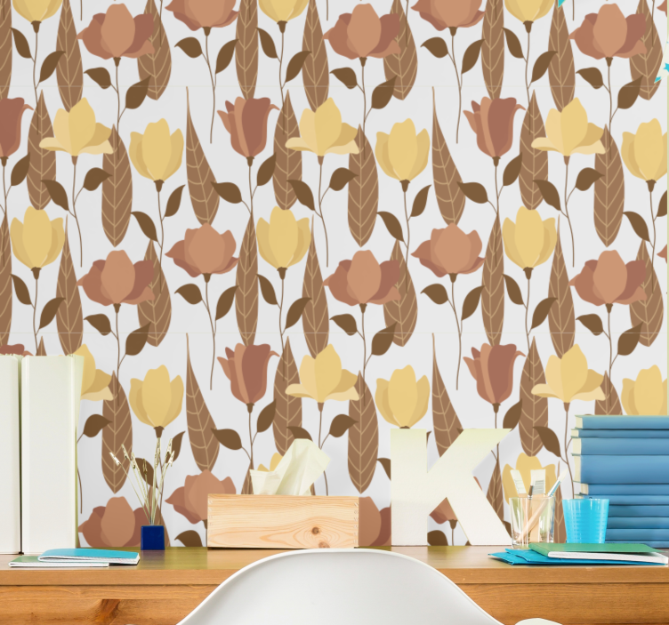 Visning av blomsterarrangemang Tapet blommor - Tenstickers