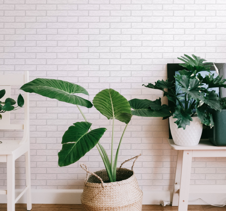 Vit fläck tegel tapet - Tenstickers