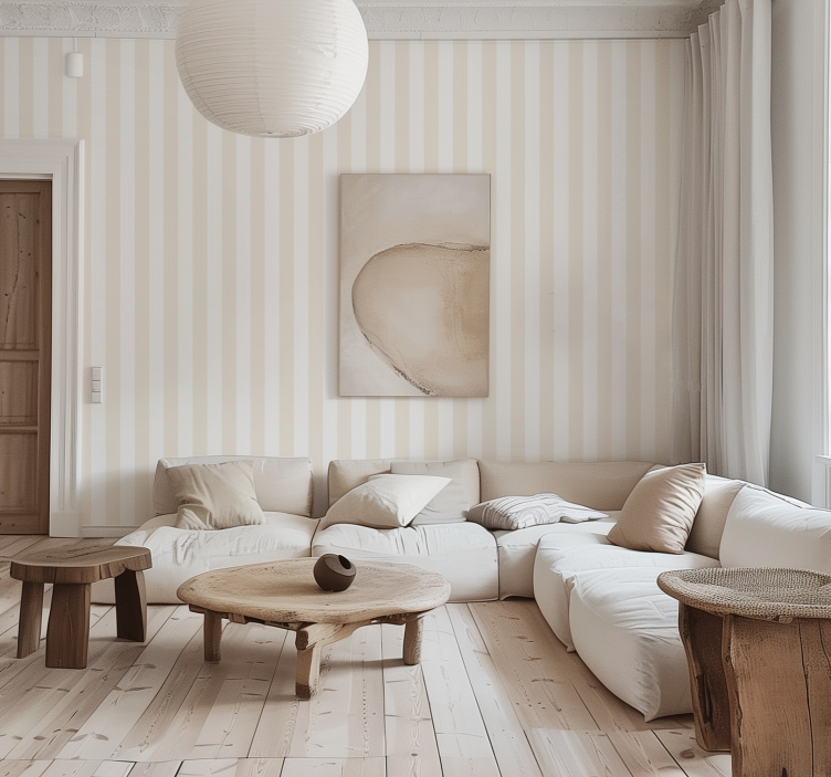 Vita och beige färger Tapet vertikala - Tenstickers