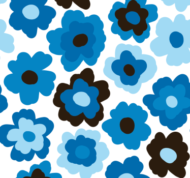 Tapet blommor blå vallmo - Tenstickers