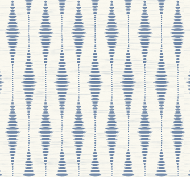 rabaul ikat blå och beige geometriska tapeter - Tenstickers
