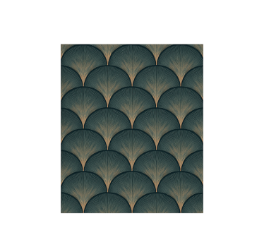 Gröna fläktar i art déco-stil från 1920-talet tapet vintage - Tenstickers