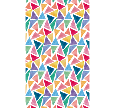 Tapet geometriska former glada färgglada trianglar - Tenstickers