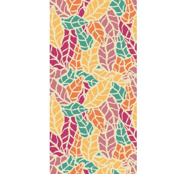 Tapet blad färgglad mosaik - Tenstickers