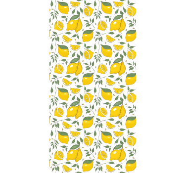 Tapet sovrum citroner och krämfärgad blommor - Tenstickers