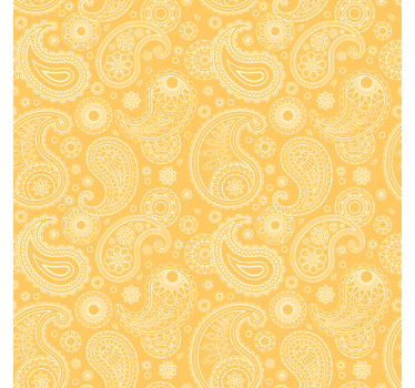 Fondtapet vardagsrum arabisk gul paisley - Tenstickers