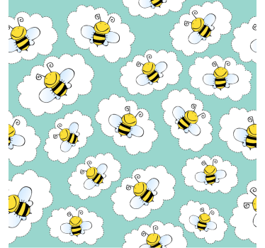 Barn tapet moln och bin - Tenstickers
