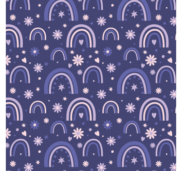 Tapet sovrum lila regnbågar - Tenstickers