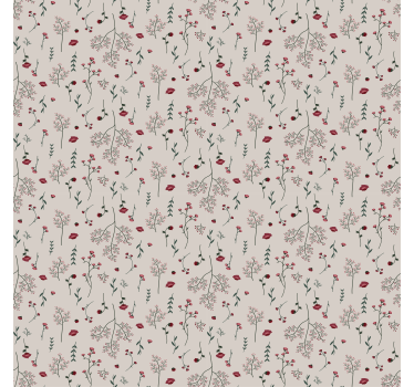Tapet texturer och mönster minimalistiskt röd blommönster - Tenstickers