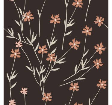 Tapet texturer och mönster bruna blommor kallax - Tenstickers