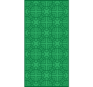 Tapet korridor geometrisk grön mönster - Tenstickers