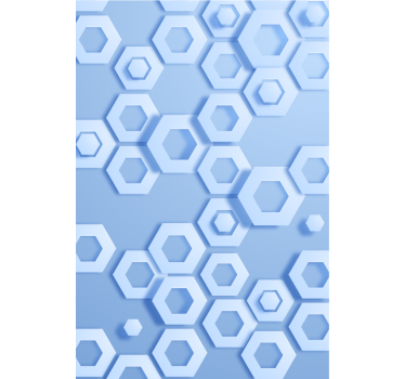 Tapet geometriska former hexagonalt blått mönster - Tenstickers