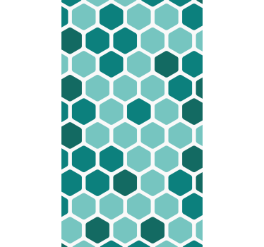Tapet geometriska former grön bikakesymbol - Tenstickers
