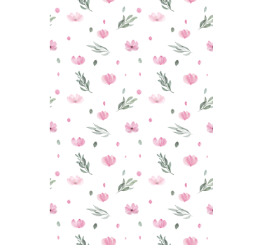 Barn tapet rosa minimalistiska små blommor - Tenstickers