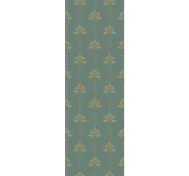 Tapet klassisk teal jugendstil m gyllene blommor - Tenstickers