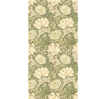 Tapet klassisk art nouveau krysantemum - Tenstickers