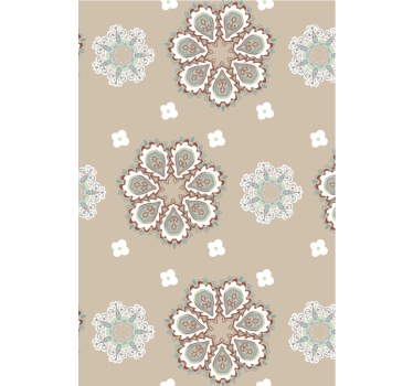 Fondtapet vardagsrum eleganta blommönster - Tenstickers