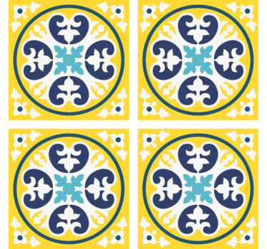 Tapet plattor blommönster keramik - Tenstickers