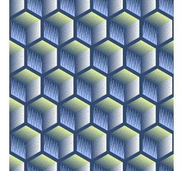 Tapet geometriska former hexagonalt kubmönster - Tenstickers
