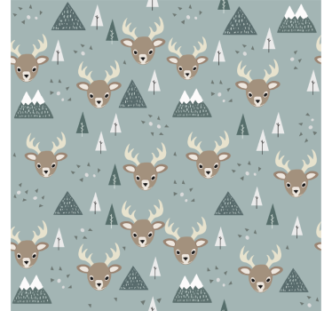 Barn tapet nordisk älgdesign - Tenstickers