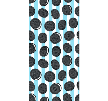 Tapet kök oreo randigt mönster - Tenstickers