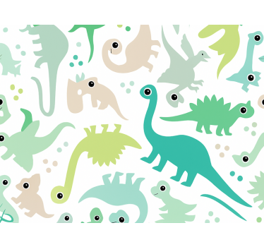 Barn tapet färgglad dinosaur - Tenstickers