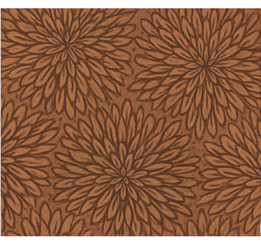 Tapet trä modern korallblomma burst - Tenstickers