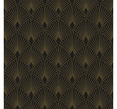 Geometriska tapeter gilded deco fan - Tenstickers