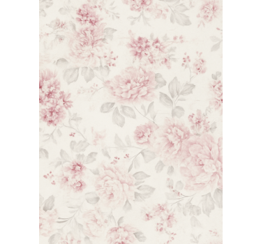 Äktenskap tapet vintage rosa blommönster - Tenstickers