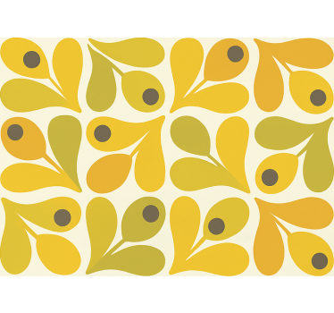 Fondtapet vardagsrum retro gula geometriska - Tenstickers