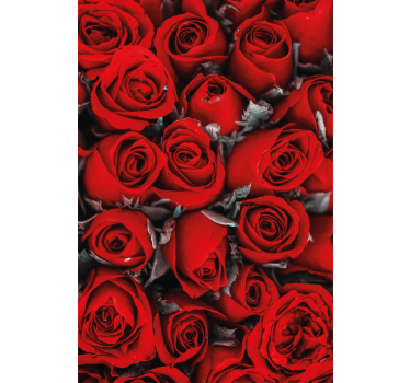 Tapet blommor röda rosor romantiska - Tenstickers