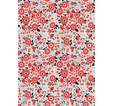 Tapet blommor abstrakt mönster av röda vallmo - Tenstickers