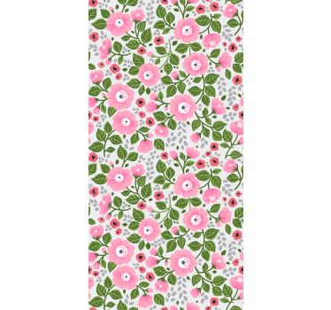 Tapet blommor vackra rosa blomhuvuden - Tenstickers